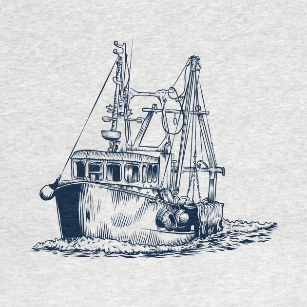 Fishing Boat / Vintage Fishing Boat / Fishing Boat Design by Redboy